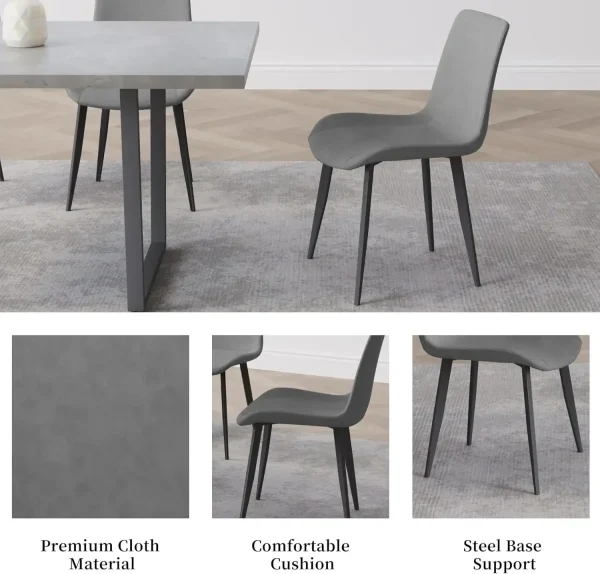 5 Piece Dining Table Set, 42.9 Inch Modern Kitchen Dining Table - Image 5
