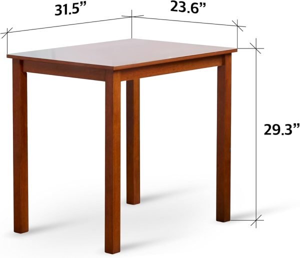 Seattle 3-Piece Wooden Dining Table Set for 2, Modern Farmhouse Kitchen Dining Room Set with Solid Wood Ladder Back Chairs - Image 2